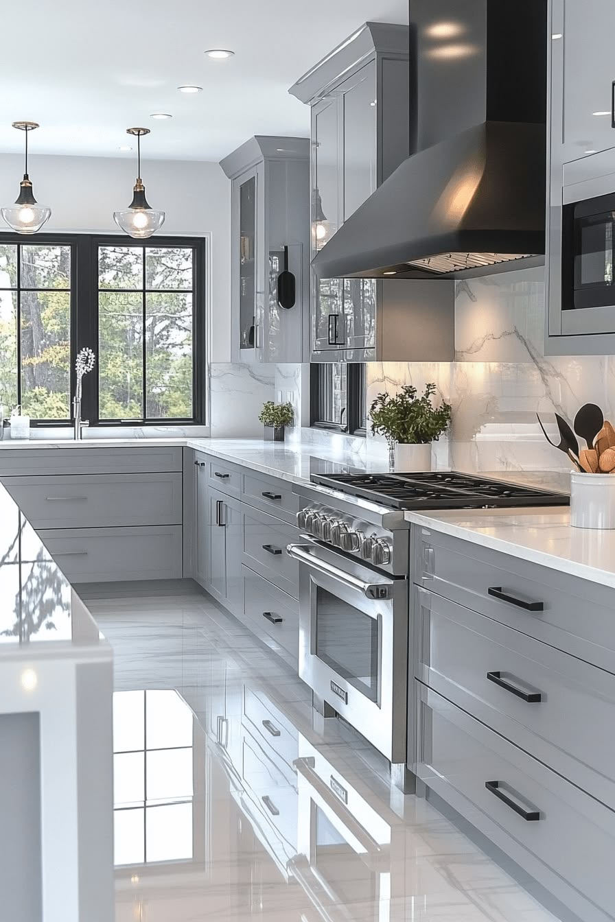 Gray cabinets