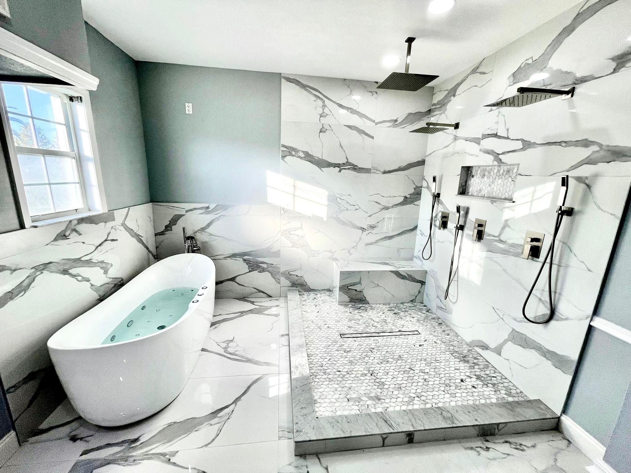 Bathroom tile and shower finishes