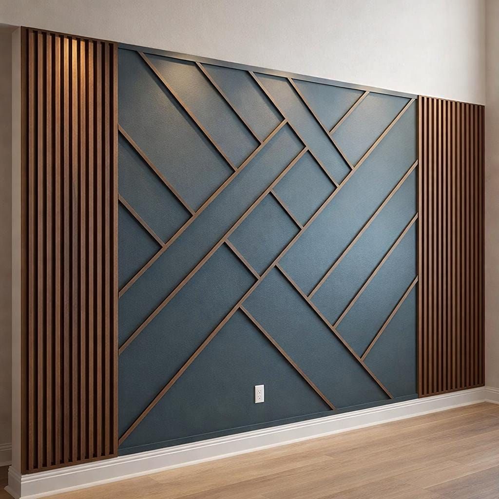 Wood slats and geometric details